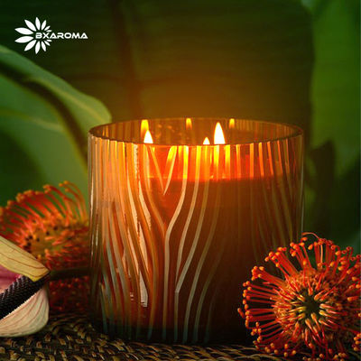 Καλή τιμή Scented κερί αρώματος λεμονιών cOem γύρω από τη φλόγα φλυτζανιών γυαλιού που προσαρμόζεται σε απευθείας σύνδεση